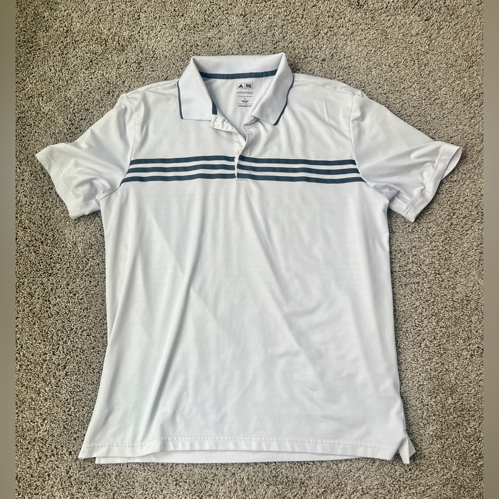 Adidas Men’s Puremotion Golf Polo, White, XL